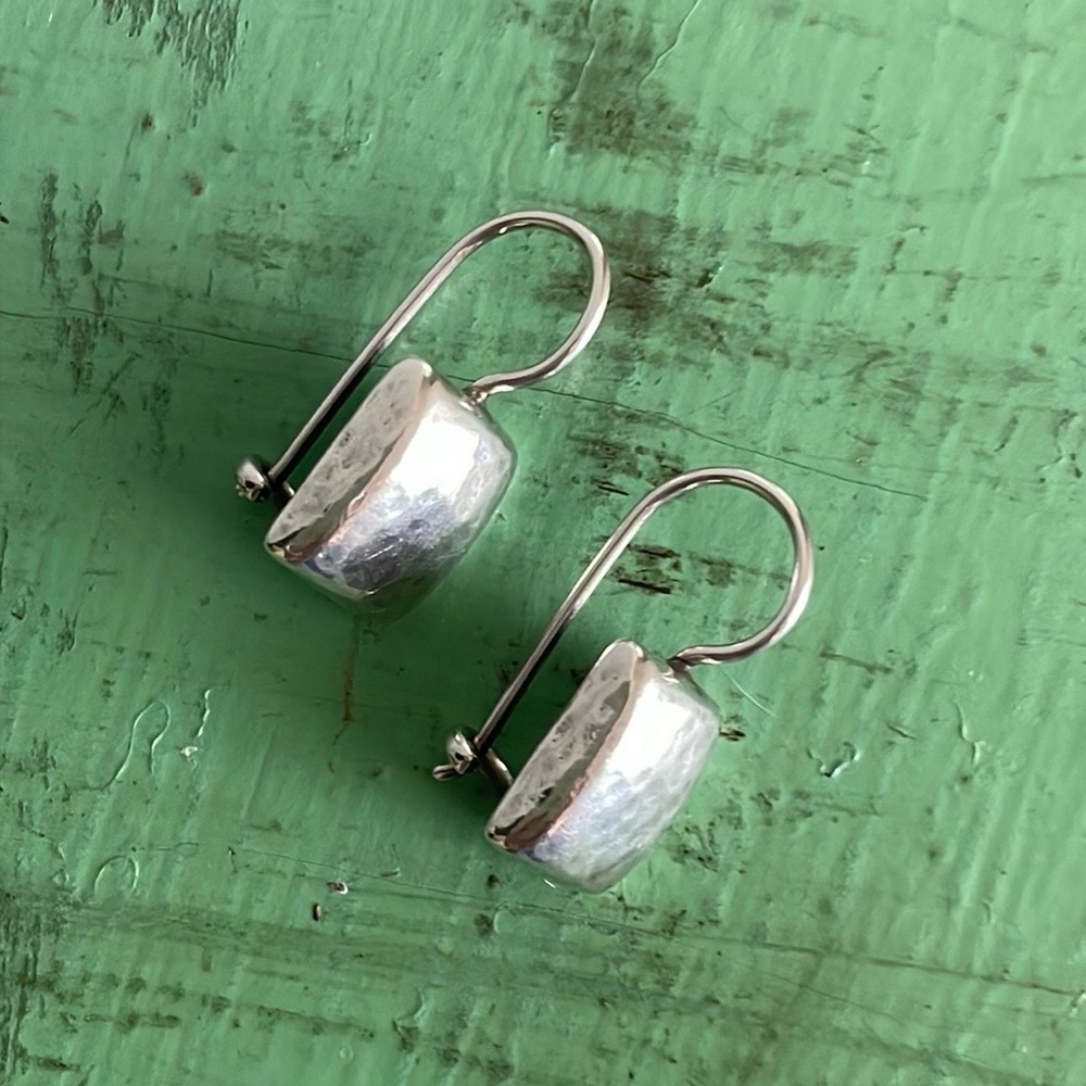 Silpada Sterling Silver Hammered Square French Wire Earrings W1970